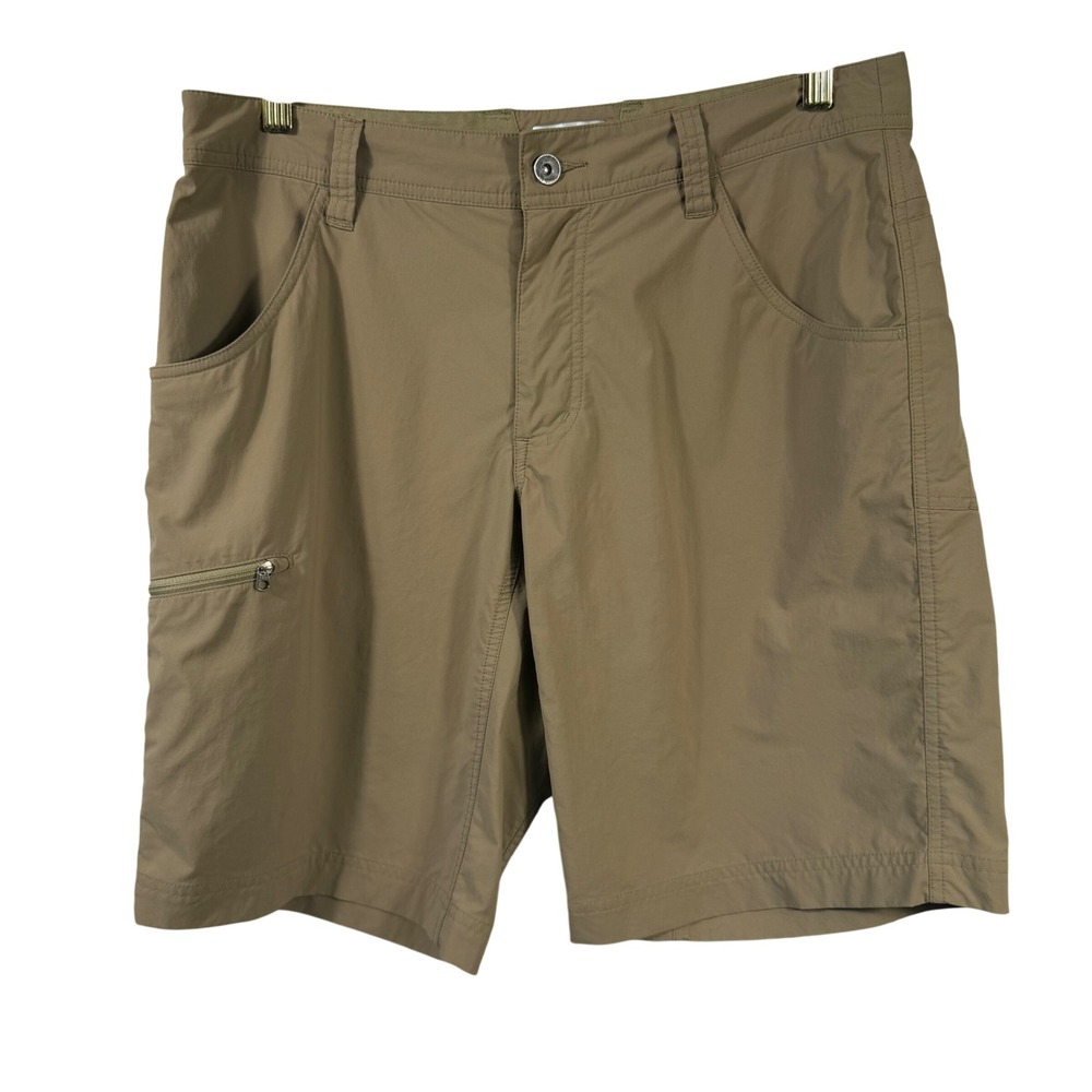 Marmot Mens Hiking Shorts Tan Khaki Size 32 Nylon Cargo Pocket Outdoor Trail